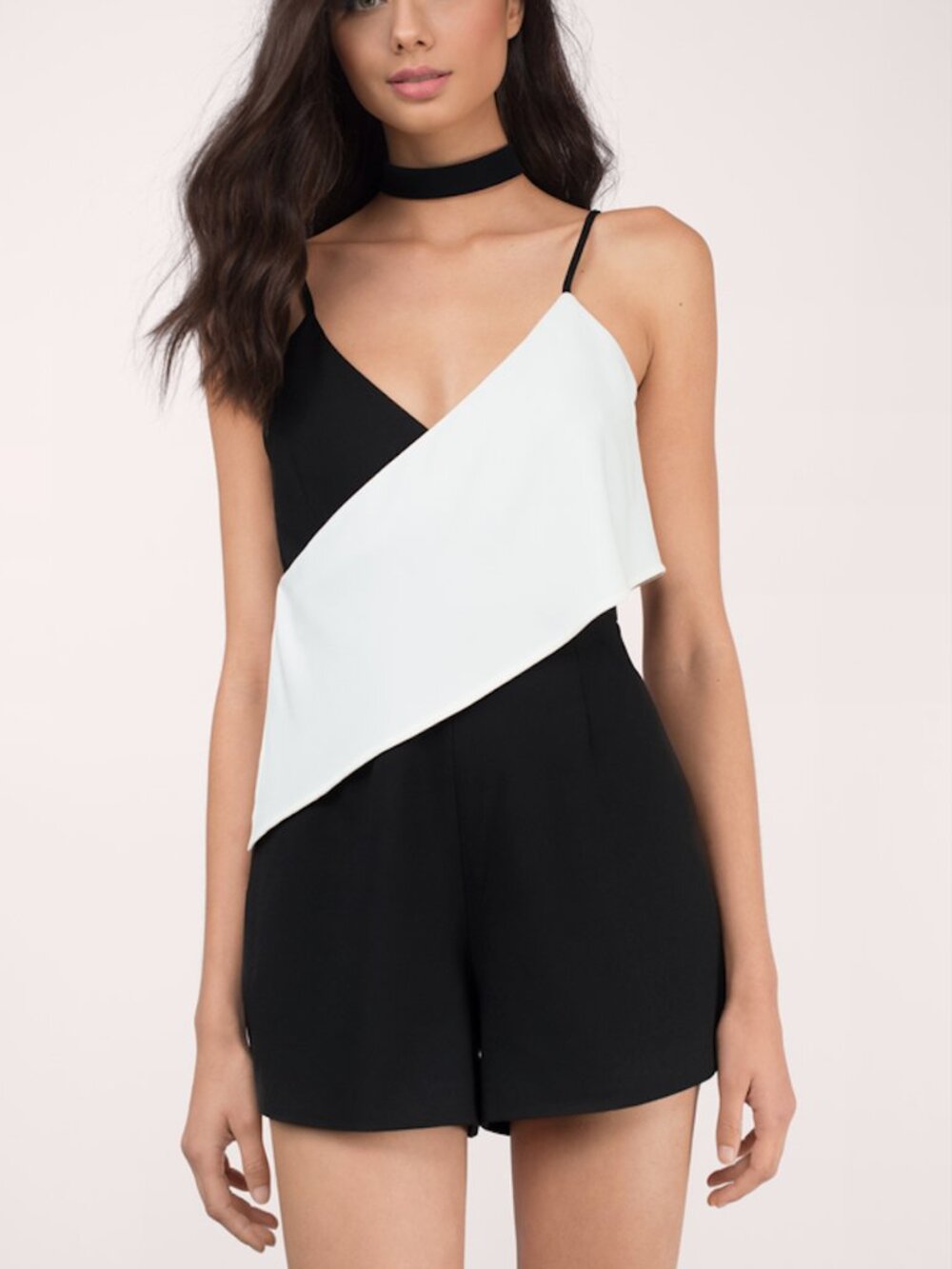 Finders Keepers Hold Us Playsuit Black & White Sheer Jumpsuit